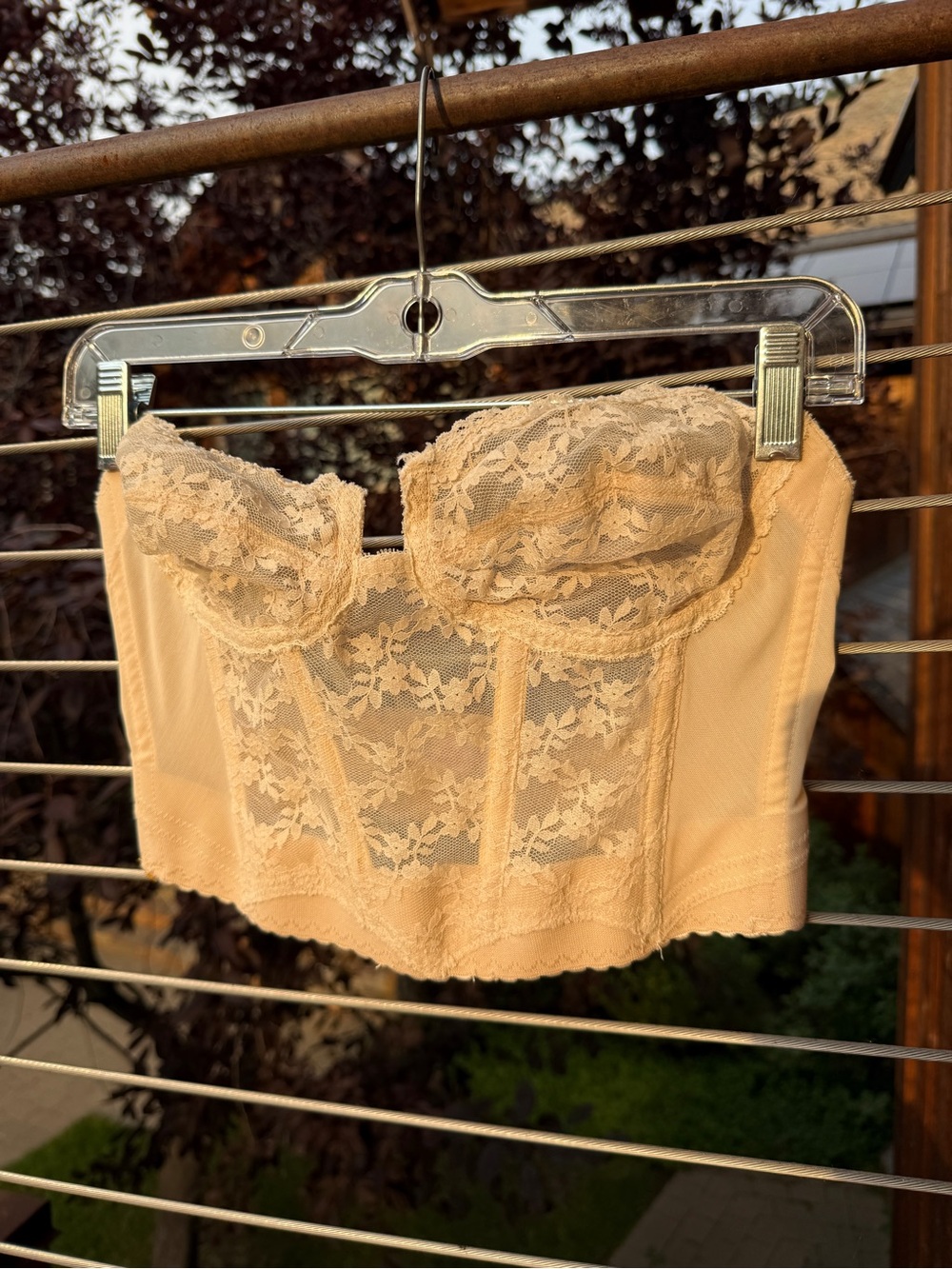 VTG Backless by Young Smoothie Vintage Lace Bustier Bra 36B